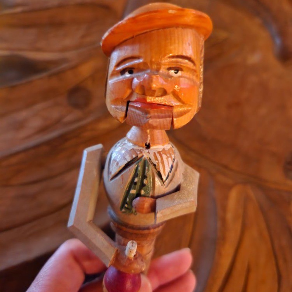 Handcarved Wooden Bottle Topper